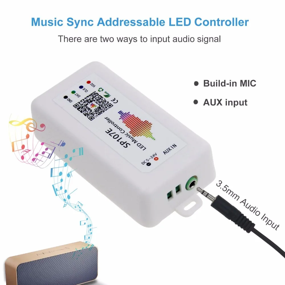 Wifi RGB SP107E pixel IC SPI музыкальный bluetooth контроллер для WS2812 SK6812 SK9822 RGBW APA102 LPD8806 полосы DC5-24V