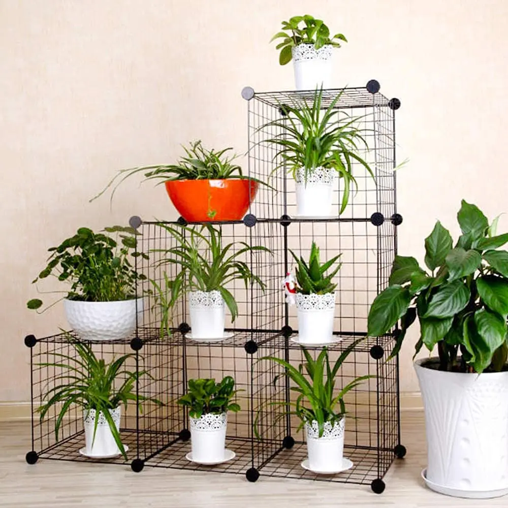 Small Black Grid Cube Connector Plastic Connectors 10pcs For Wire Shelving Unit DIY Modular Closet Wire Grid Storage Organizer cube storage organizers