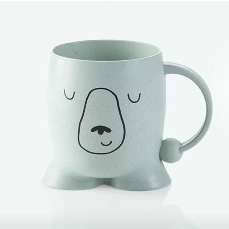 Practical- Wheat Straw Cute Tea Coffee Mug Tooth Cup Home Travel Bathroom 300ml