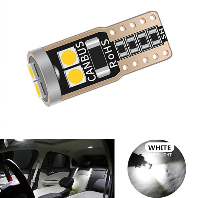 

1 PC T10 LED W5W LED canbus car interior light 194 501 6 SMD 3030 LED Instrument Lights bulb Wedge light 12V