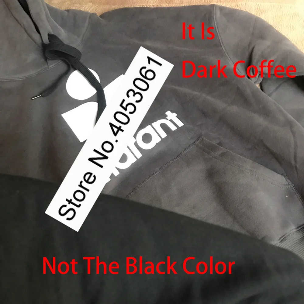 dark coffee Новейшая Женская хлопковая толстовка с капюшоном большого размера с опущенными плечами и логотипом спереди и карманами-кенгуру - Цвет: dark coffee