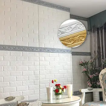 

92*8cm Wall Skirting Border Pattern Self Adhesive Waterproof Home Wallpaper Decor Wall Sticker Border Material Crashproof P L1V9