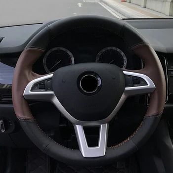 

For 2017 2018 2019 Skoda Kodiaq Car Steering Wheel Trim Control Button Frame Cover Protector Sticker ABS Chrome Car Accessories