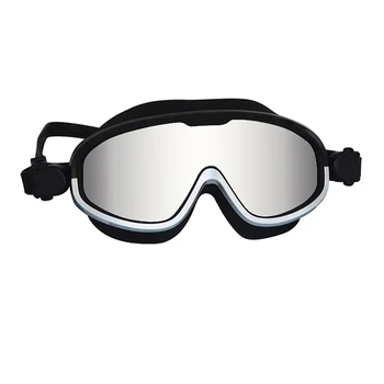 

Swimming Goggles Streamlined Design Glass Leakproof Anti Fog UV Protection with Silicone Nose Bride for Adult Men Women