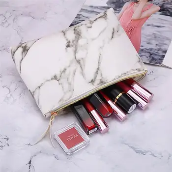 

2pcs Marble Pattern Makeup Bag Cosmetic Storage Bag Portable Travel Toiletry Bag Cosmetic Organizer For Travel Camping Home