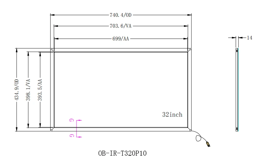 Дешевая цена USB сенсорный экран рамка 32 дюймов 10 точек касания Наложение без стекла