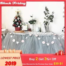 3-х слойная чистая Юбка для стола посуда скатерти на свадьбу, детское платье-пачка с фатиновой юбкой, Юбка для стола Baby Shower вечерние домашний декор Юбка для стола ing 100 × 80 см