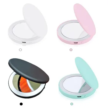 

Double-sided Mini USB Charge Foldable Makeup Mirror Portable Led Cosmetic Mirror Beauty Make Up Tool New