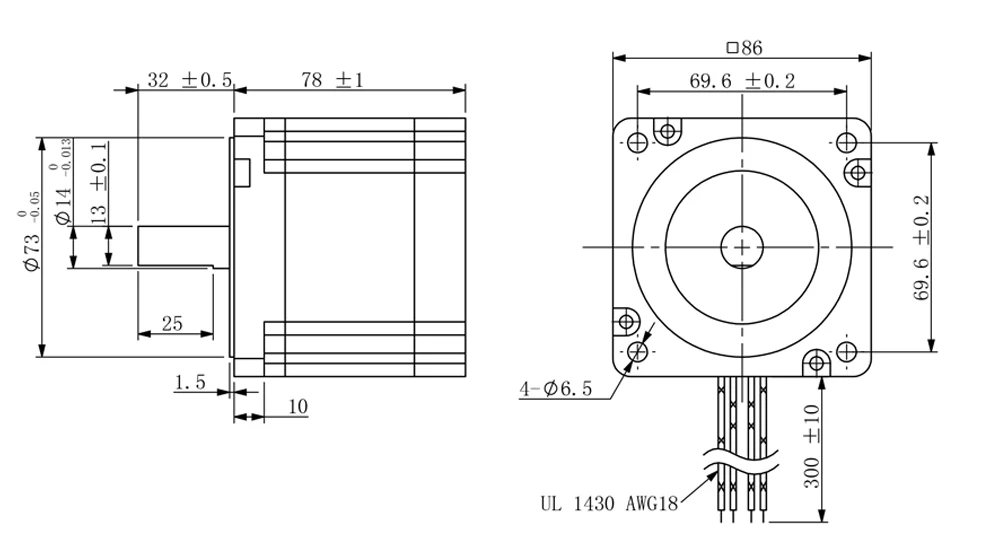 m 4.2a (34cs45f-420) 4-lead motor deslizante para