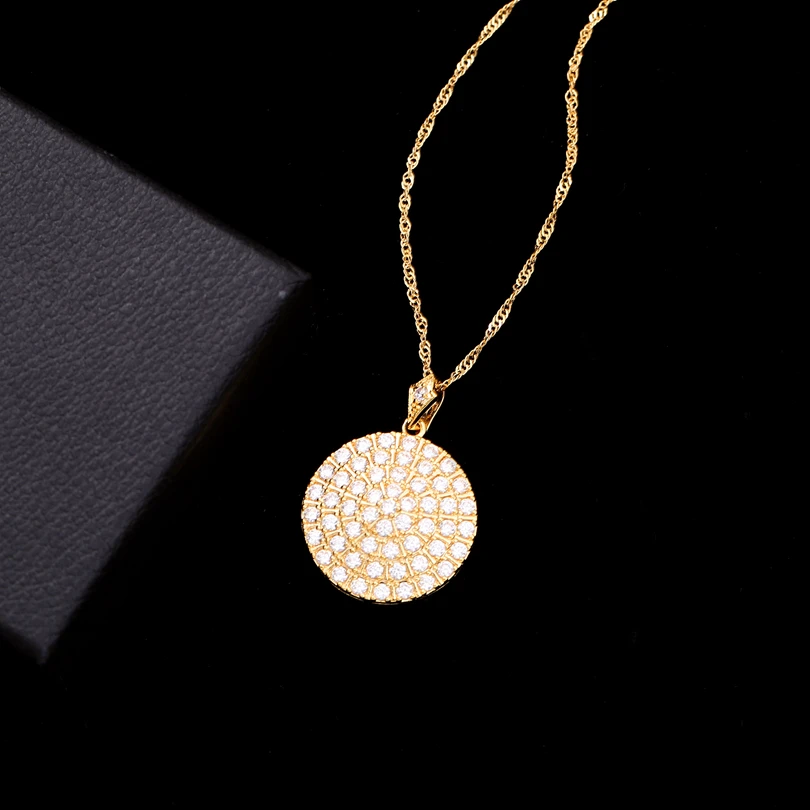 14 видов стилей, роскошное ожерелье из золотой цепочки для женщин, кубический цирконий, свадебное длинное ожерелье, Большая подвеска, подарки, ювелирные изделия - Окраска металла: AK0003