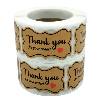 

250Pcs/roll Thank You for Your Order Supporting My Business Stickers Seal Labels Envelope Supplies Stationery Stickers
