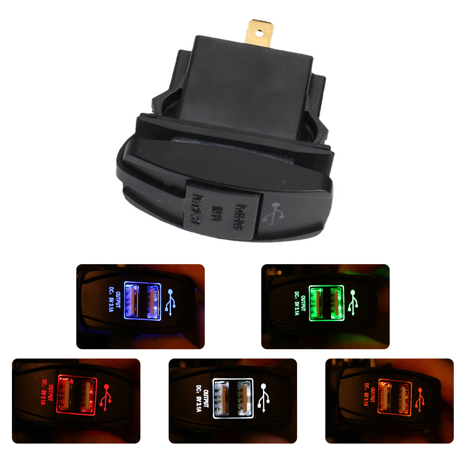 Универсальный автомобильный мотоцикл двойной USB Мобильный телефон Питание зарядное устройство 12 в 24 В 3.1A для мобильного телефона планшет быстрая зарядка