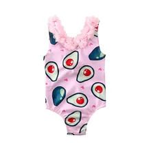 Новое летнее кружевное бикини для маленьких девочек, купальник с фруктовым принтом, купальный костюм, пляжный костюм