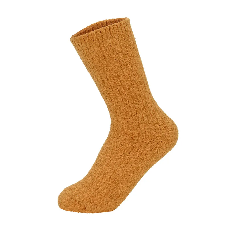 Зимние шерстяные уплотненные Теплые Носки Женские однотонные термоноски ультра толстые женские Meias носки женские теплые пижамные носки Пол - Цвет: Yellow