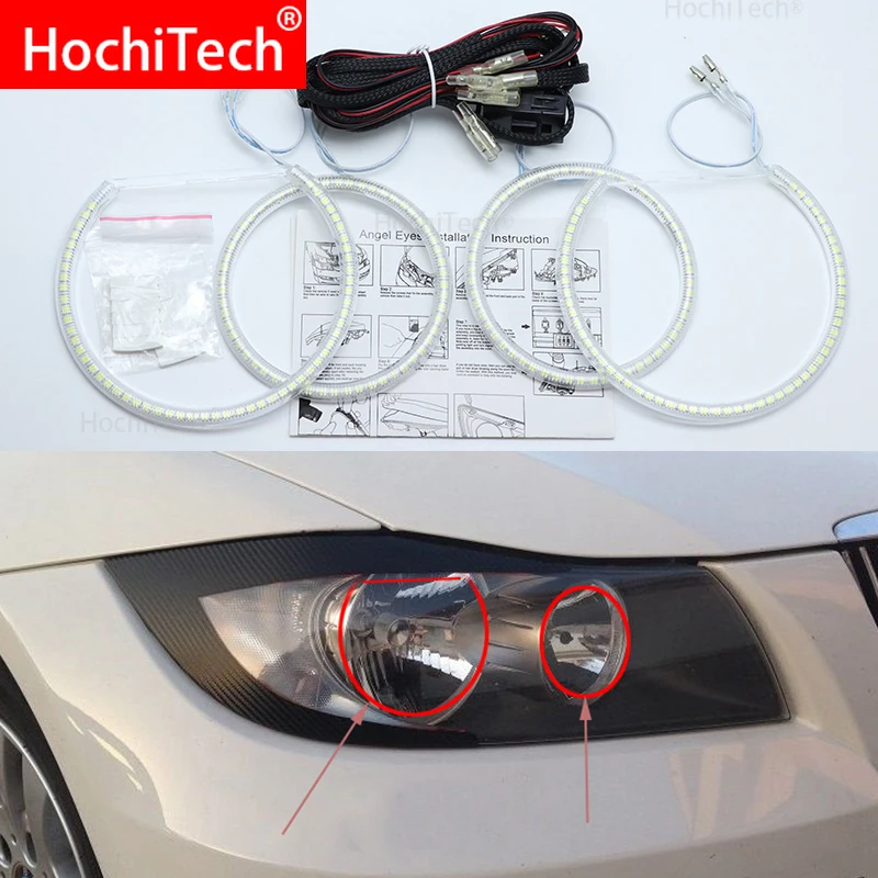 Для BMW 3 серии E90 2005 2006 2007 2008 галогенные фары Smd комплект светодиодов глаза ангела
