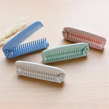 

Portable Travel Hair Brush Foldable Hair Comb Massage Anti-static Pocket Hairbrush Wheat Straw Folding Hairdressing Styling Tool