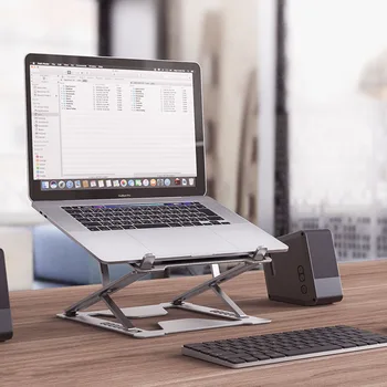 

New Portable Folding Double Storage Laptop Cradle Portable Laptop Stand Aluminum Alloy Holder For Macbook Suporte Para Notebook