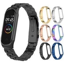 Роскошные Металлические ремешки, деловые стильные ремешки, браслет из нержавеющей стали, ремешок на запястье с рамкой для Xiaomi Mi, 4/3