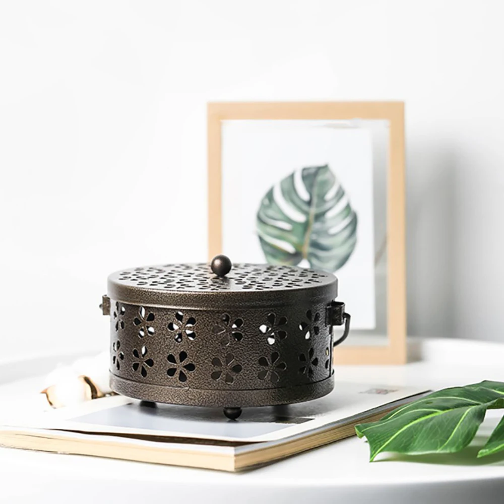 

Mosquito Coil Holder Retro Mosquito Incense Burner Metal Incense Burner Holder for Home and Camping Garden New Arrival