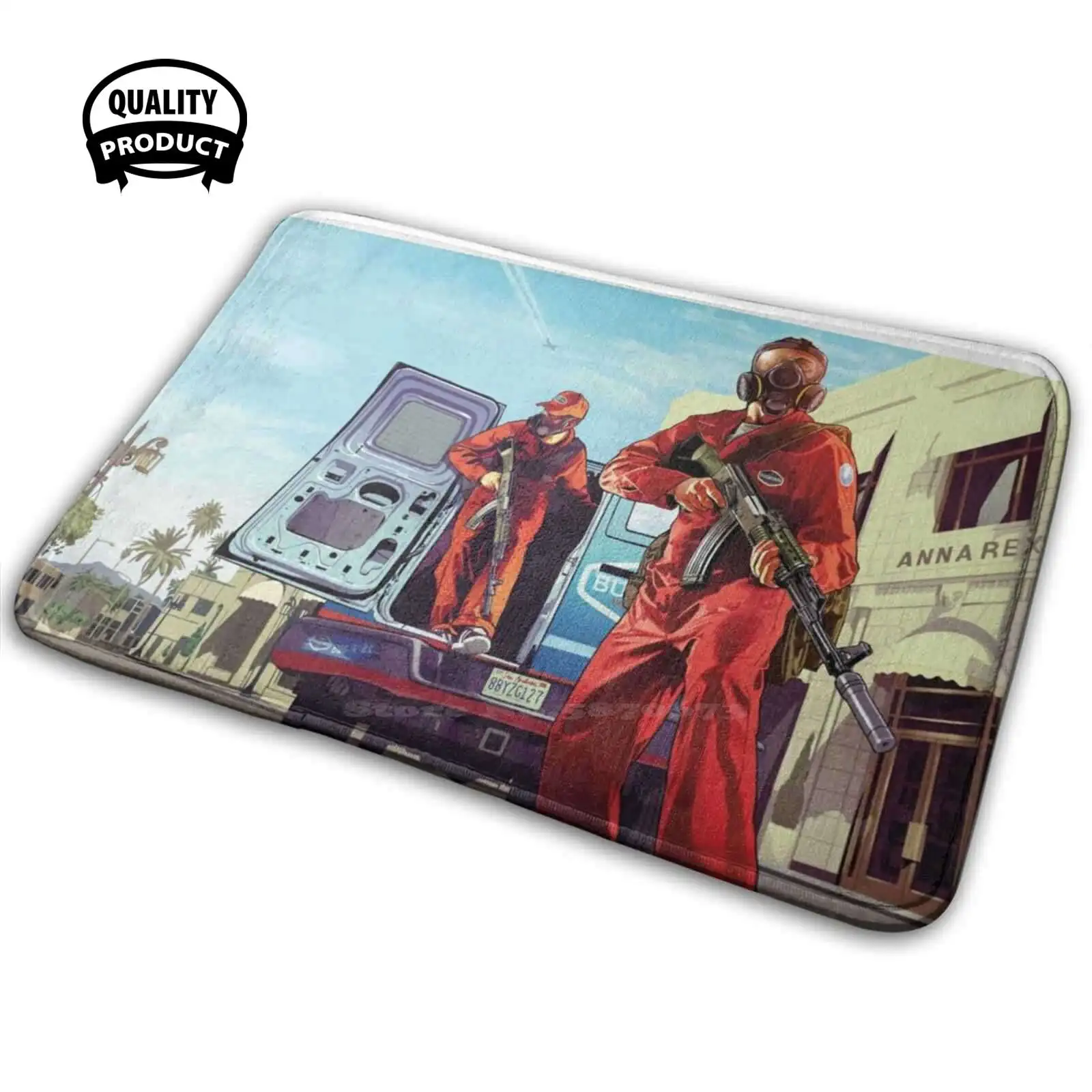 Grand Theft Auto 5 Merchandise Soft House Family Tappetino Antiscivolo Tappeto Grand Theft Auto 5 San Andrea Cool Maska Grand Theft