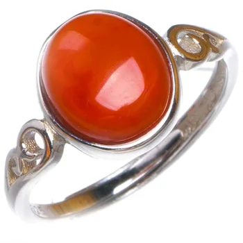 

Natural Nanjiang Red Agate Opening Handmade 925 Sterling Silver Ring 7.75 D1106