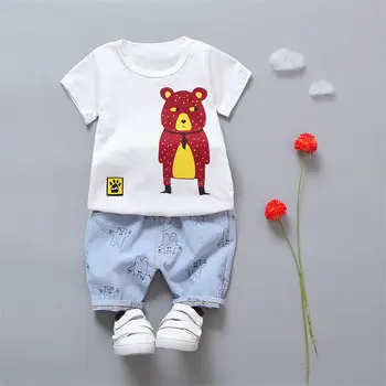 

Children Clothing Suit Baby Boys Girls Cartoon big BEAR o-neck T Shirt Shorts 2Pcs/sets Kids Infant Clothes Toddler Sportswear
