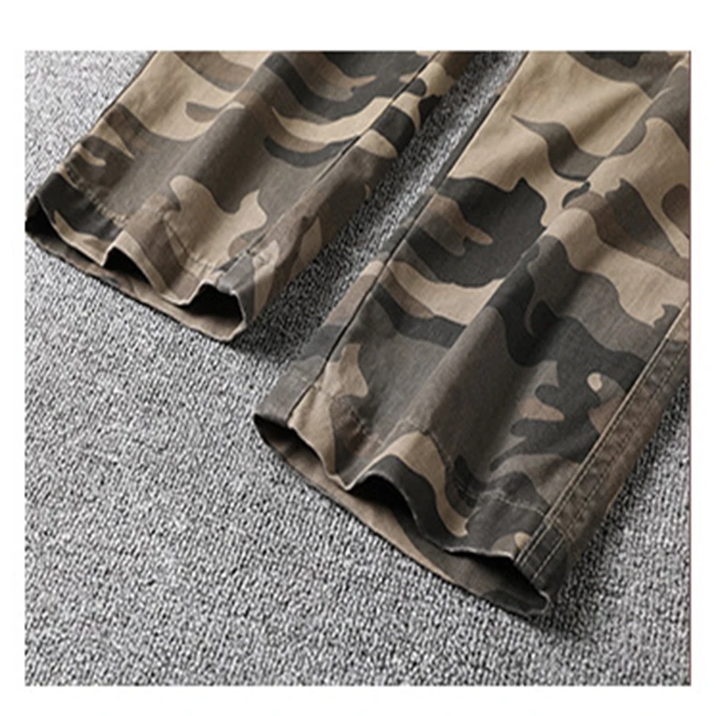 Camouflage Outdoor Overalls Pant Men Multi-pocket Slim Sports Beam Foot Trousers Casual Comfortable Breathable Street Wear Pants