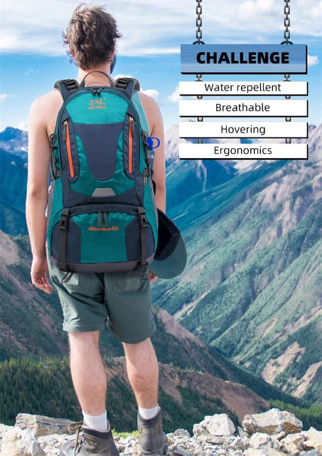 Taeku Mochila de senderismo 50L impermeable transpirable al aire libre con  cubierta de lluvia para escalada, camping, touring, trekking, Azul,  Mochilas Daypack : Deportes y Actividades al Aire Libre 