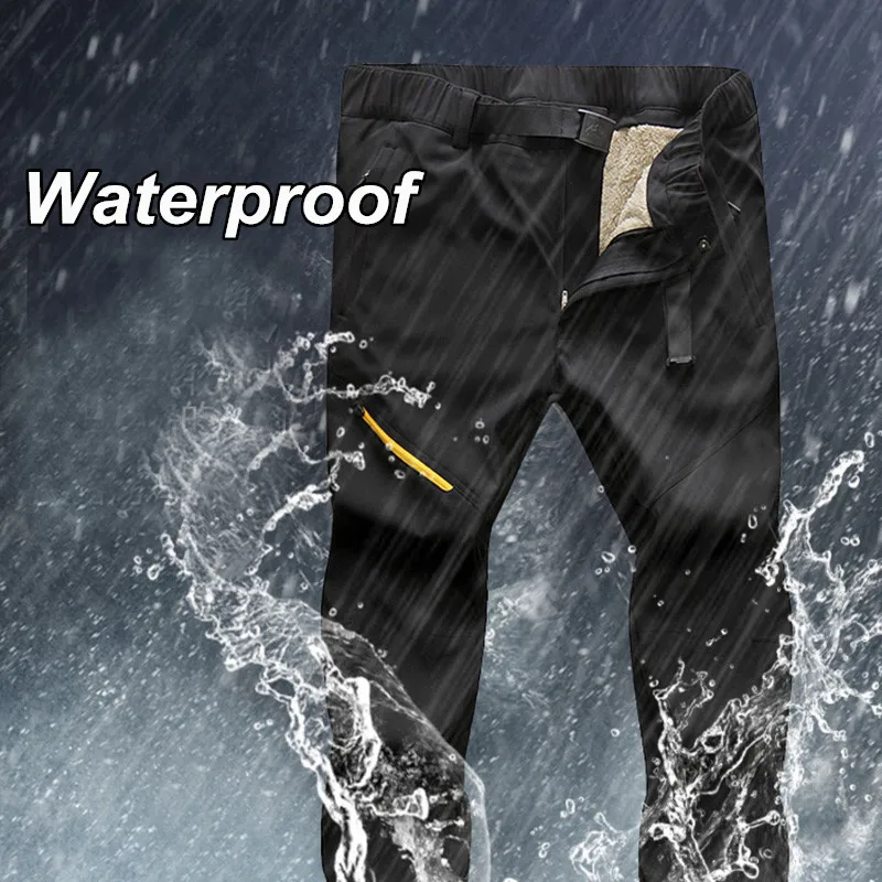 Ski Pants For Men Winter Outdoor Windproof Waterproof Snowboard Snow Fleece Pants Thick Warm Trousers Male Trekking Hiking skiing pants ski suit
