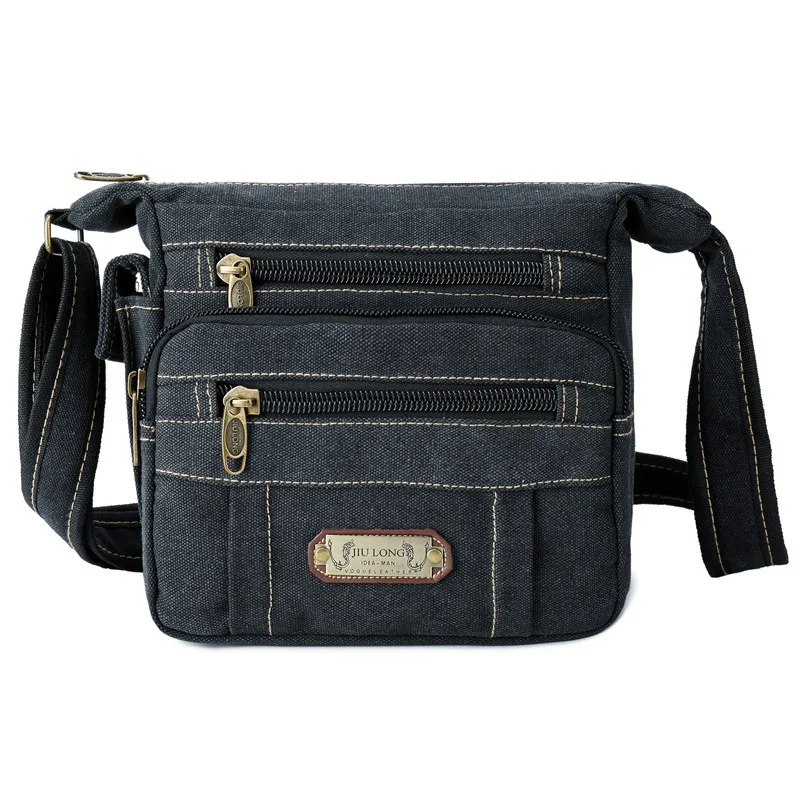 

2018 New Style Men Canvas Crossbody Bag Multi-functional Simple Men's Bag