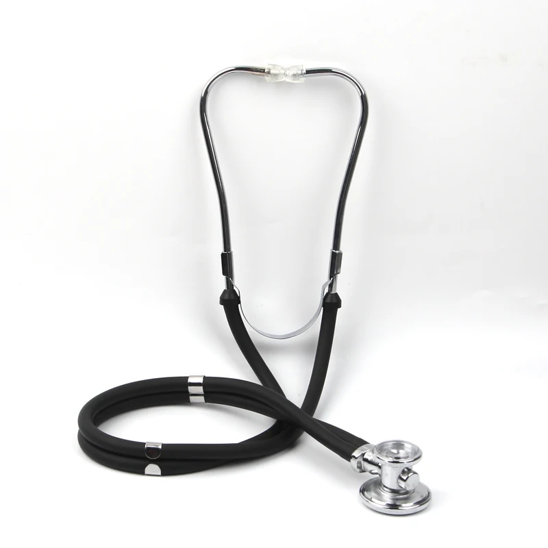 Профессиональный двуглавый двойной стетоскоп медицинский портативный высококачественное красочное оборудование стетоскоп сердечная Кардиология легких - Цвет: Black No box
