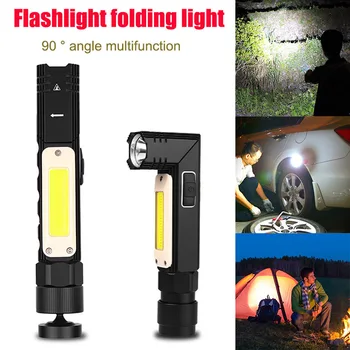 

New 90 Degree Multifunction Flashlight Folding COB Work Light USB Magnetic Inspection Light LMH66