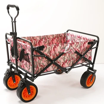 

Pastoral Outdoor Camping Camp Car Off-road Beach Puller Small Pull-up Trailer Shopping Cart Folding Portable