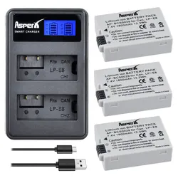 3Pc 1800mAH LP-E8 LPE8 LP E8 Battery Bateria AKKU + LCD Dual Charger for Canon EOS X4 X5 X6i X7i T2i T3i 550D 600D 650D 700D