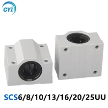 4 pçs movimento linear rolamento de esferas slides bloco bucha sc6 scs8uu sc10uu scs12uu13 16uu 20uu 25uu eixo linear cnc peças da impressora 3d