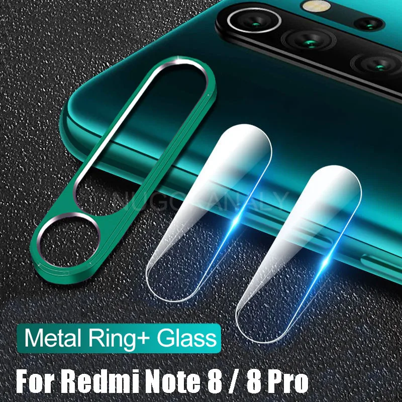 

Tempered Glass + Metal Protective Ring for Xiaomi Redmi Note 8 Pro Camera Lens Safety Protection Film for Note8 Screen Protector