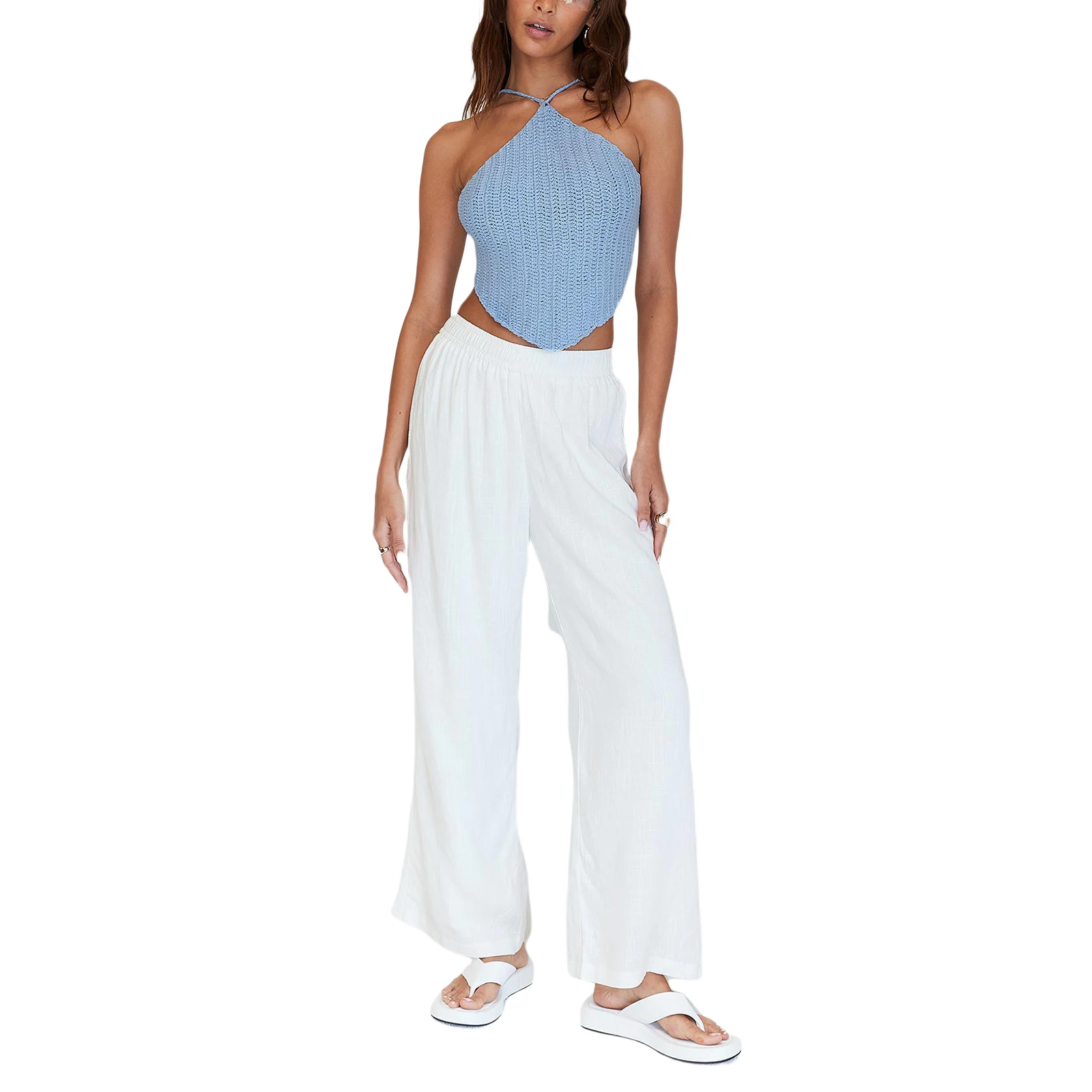 Backless Halter Knitted Camisoles    ָ ÷ İƼ Ʈ ̽    ĳ־ μҸ ž