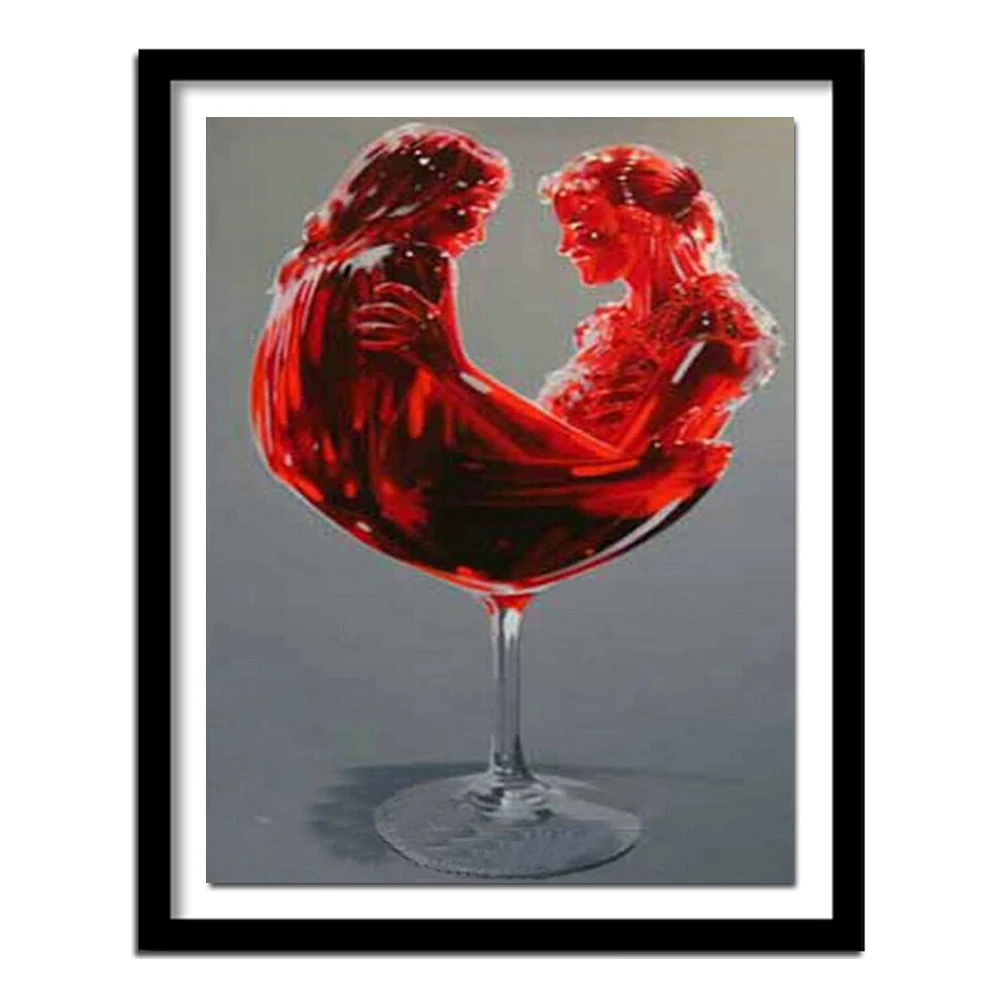 Abstract Wine Glass Full Diamond Painting 5D Embroidery DIY Needlework Round Rhinestones Cross Stitch Home Decoration | Дом и сад