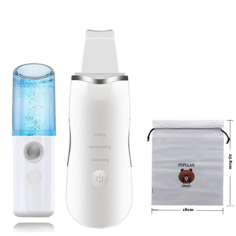 Ceny piling kawitacyjny Ultradźwiękowe płuczki skóry do usuwania zaskórników trądzik czyste twarzy Masażer wibracyjny Peeling do twarzy łopata Exfoliator maszyna do czyszczenia zestaw