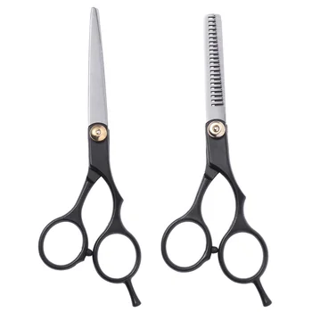 

2PCS Professional Haircut Scissors Hair Scissors Barber Shears Hairdressing Scissors Hair Cutter (1PC Teeth Scissors and 1PC Str