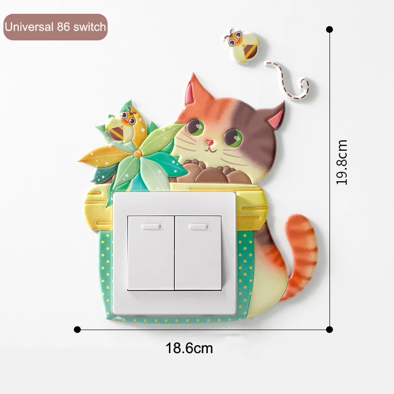 QR039 YUYU 3D Настенный силиконовый ВКЛ-ВЫКЛ переключатель светящийся светильник розетка Настенная Наклейка с животным единорогом Фламинго крышка мультфильм декор комнаты - Цвет: QR039