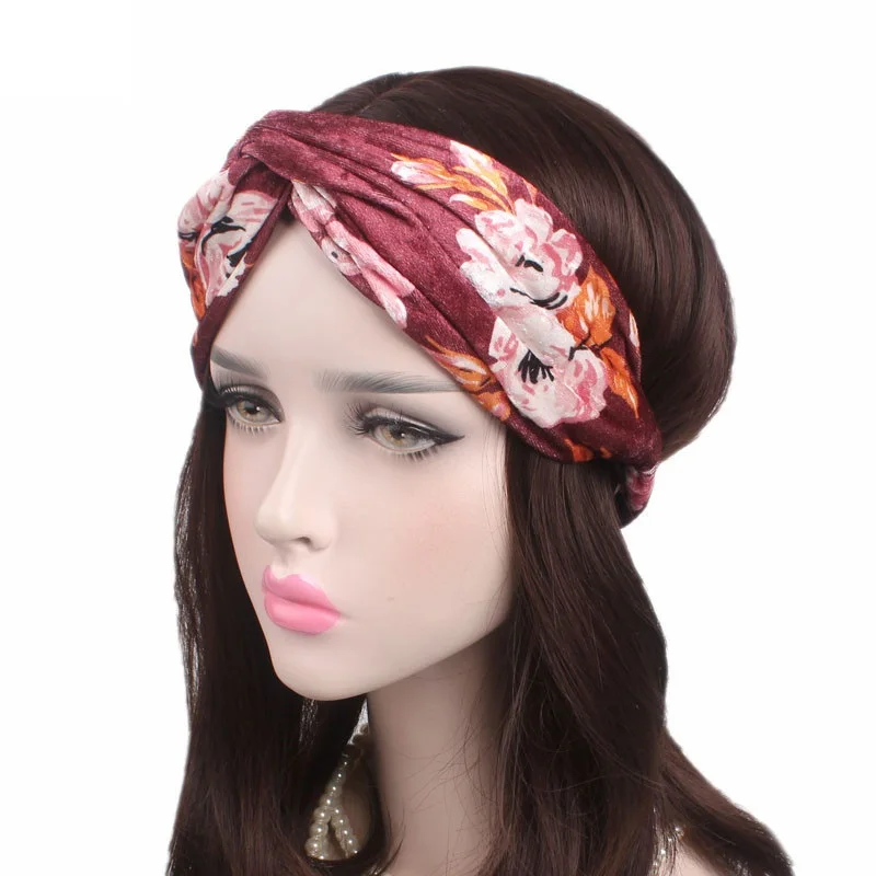 New African Pattern Print Headband for Women Twist Style Black Girl Head Wraps Elastic Hair Accessories Turban Headscarf