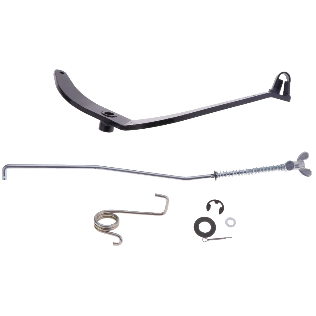 Rear Foot Brake Lever w/ Rod Kits Replace for Yamaha PW80 Motorcycle (Black&Silver)