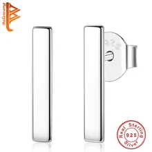 BELAWANG Новые простые серьги из стерлингового серебра 925 пробы для женщин геометрические длинные квадратные серьги ювелирные серьги в подарок