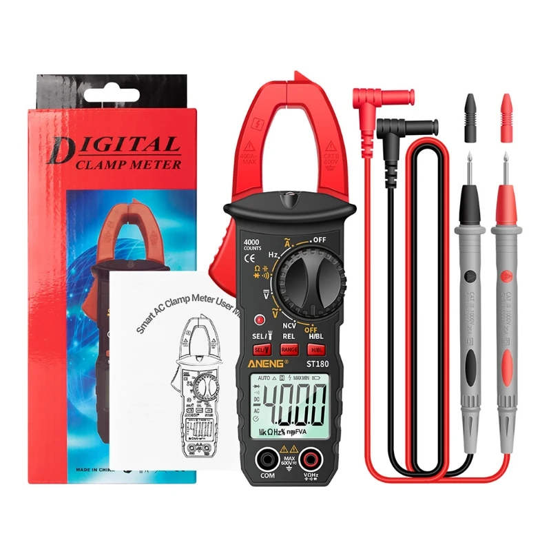 ST180 Multimeter Digital Clamp Meter 4000 Counts Ammeter Voltmeter Automotive Amplifier Capacitance NCV Ohm Test C7AC | Инструменты