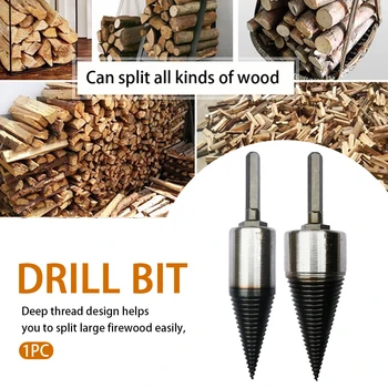 

Firewood Outdoor Professional Cutting Screw Cone High Speed Hexagonal Shank Wood Splitter Drill Bit Punch Tool Farm Carbon Steel
