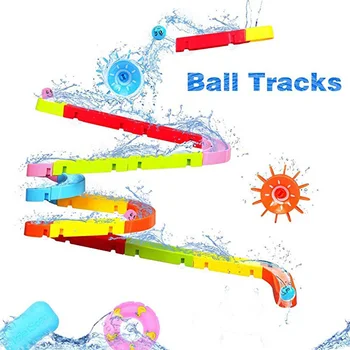 

Kids Bath Toys Fun DIY Slide Waterfall Track Stick Wall Suction Cup Wheels Water Ball Shower Floating Bathtub Summer Toy Gifts
