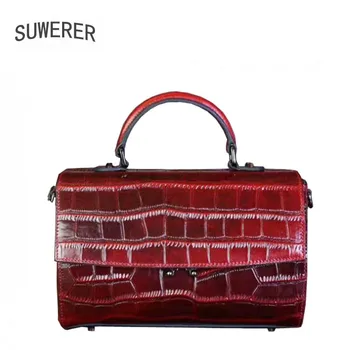 

Real Cowhide Leather Crocodile Pattern High Quality Female Bag Luxury Handbags Women Bags Designer Famous Brand Tote Women Purse