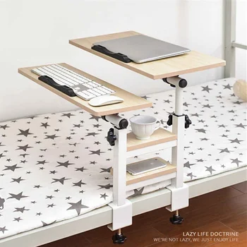 

Foldable Dual layers Computer Table Adjustable Portable Laptop Desk Rotate Laptop Bed Table Can be Lifted Standing Desk for lazy