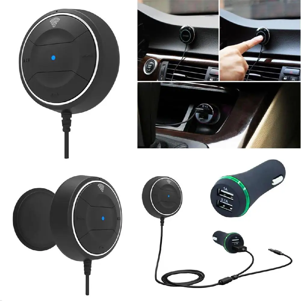 

Bluetooth 4.0 Hands Free Car Kit with NFC Function+3.5mm AUX Receiver Music Aux Speakerphone 2.1A USB Car Charger d20
